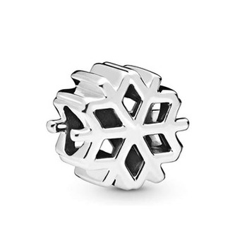 B0014 Stříbrný korálek sněhová vločka - Vánoce