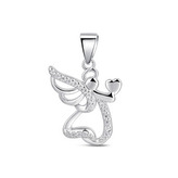 NB-4305 Stříbrný přívěšek andělíček - srdce