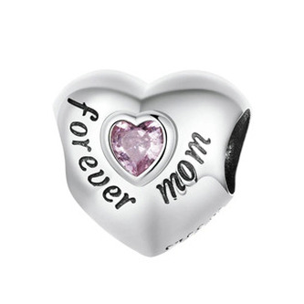 NB-8327 Stříbrný přívěšek korálek na náramek FOREVER MOM - rodina