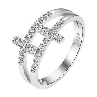 NB-5565-54 Stříbrný prsten s křížky