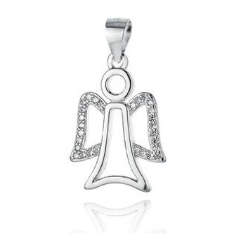 NB-4088 Stříbrný přívěšek andělíček se zirkony - andílci