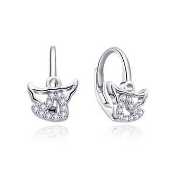 NB-3996 Stříbrné náušnice na klapku andílci