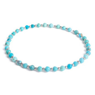 AN603 Minerální náramek přírodní Tyrkys a stříbro AG925