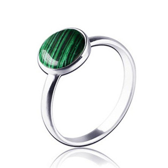 NBP93-51 Stříbrný prsten Malachit