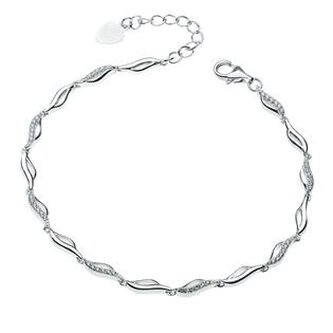 NB-1069 Dámský stříbrný náramek se zirkony