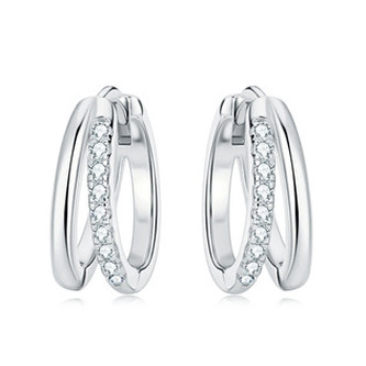 MN107 Stříbrné náušnice s moissanity