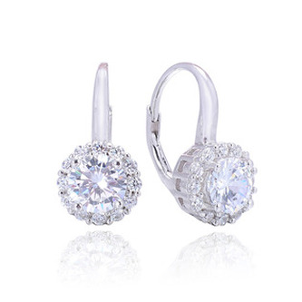 NB-3811 Stříbrné náušnice dekorované zirkony