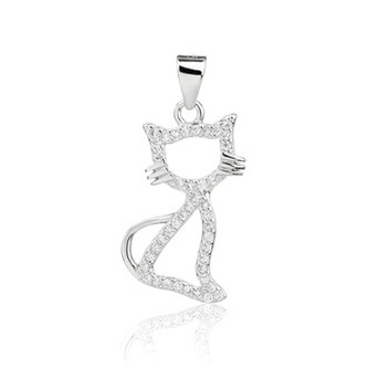 NB-4560 Stříbrný přívěsek kočička - zvířátka