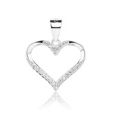 NB-4607 Stříbrný přívěšek srdíčko - srdce