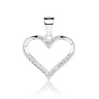 NB-4607 Stříbrný přívěšek srdíčko - srdce