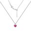 NB-0204-FU Minimalistický stříbrný náhrdelník se srdcem Crystals from Swarovski® Fuchsia