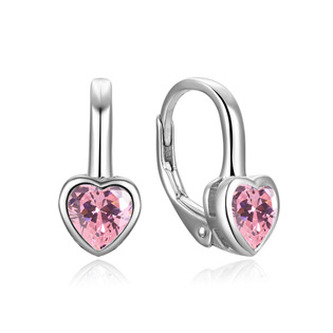 NB-3947 Dětské stříbrné náušnice - srdce