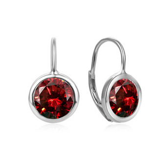 NB-3943-R Stříbrné náušnice s červenými zirkony