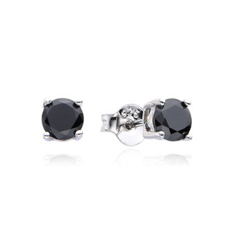 NB-3888-05 Stříbrné náušnice s černými zirkony 5mm