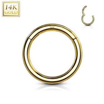 ZL01262-YG-1206 Zlatý piercing - segment kruh, Au 585/1000