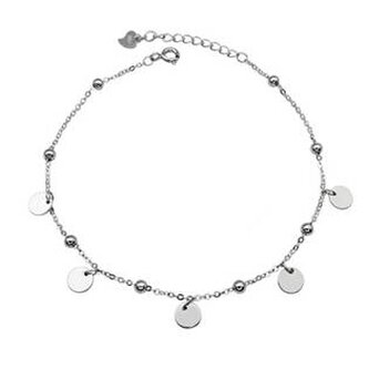 NB-6033 Stříbrný náramek na nohu s přívěšky