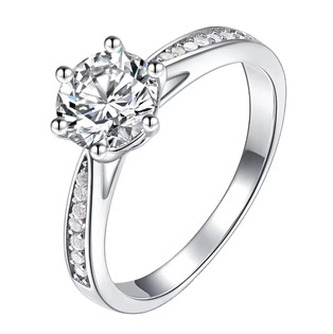 MN527-56 Stříbrný zásnubní prsten MOISSANIT