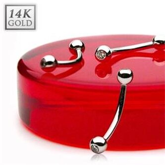 ZL01108-1210-WG Zlatý piercing do obočí, Au 585/1000