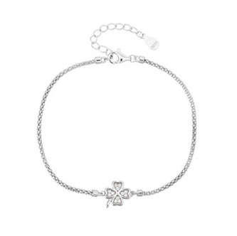 NB-1265 Stříbrný náramek čtyřlístek - čtyřlístky
