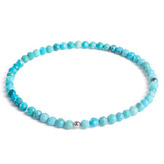 AN503-18 Minerální náramek přírodní Tyrkys a stříbro AG925