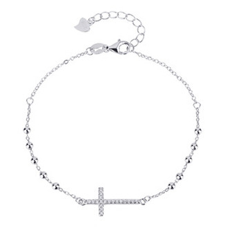 NB-1235 Dámský stříbrný náramek křížek