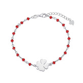 NB-1175 Stříbrný náramek čtyřlístek - čtyřlístky