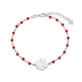 NB-1175 Stříbrný náramek čtyřlístek - čtyřlístky