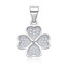 NB-4591 Stříbrný přívěsek čtyřlístek se zirkony - čtyřlístky