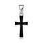 NB-4578 Drobný stříbrný přívěsek kříž s černým smaltem