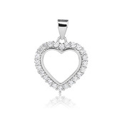 NB-4523 Stříbrný přívěsek srdíčko se zirkony - srdce