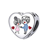 B0116 Stříbrný přívěšek korálek na náramek - rodina