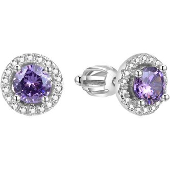 Stříbrné třpytivé náušnice AGUP1457S Beneto