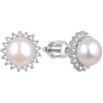 Stříbrné náušnice s pravou perlou AGUP1656PS Beneto