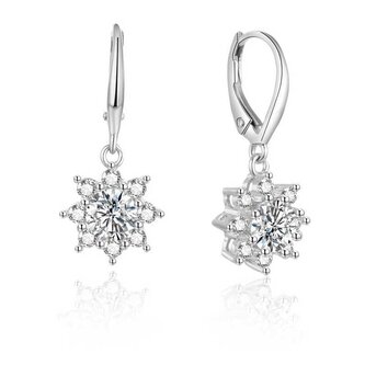 Stříbrné třpytivé náušnice AGUC1842 Beneto