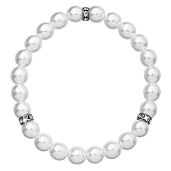 Perlový náramek 33017.1 bílá Evolution Group