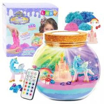 Kreatywny zestaw terrarium jednorożec z lampką LED