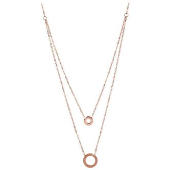 Dvojitý růžově pozlacený náhrdelník Troli