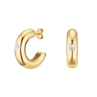 Třpytivé pozlacené kruhy s krystalem Solitaire JEBCG-J1200 Rosefield