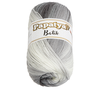 Příze PAPATYA BATIK - Bílá,Šedá - 100g / 360 m