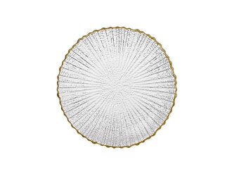 SKLENĚNÝ TALÍŘ VERA SE ZLATÝM OKRAJEM 15CM