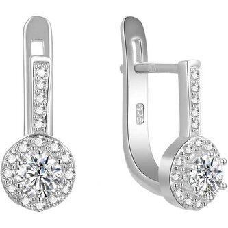 Stříbrné náušnice s krystaly AGUC1835 Beneto
