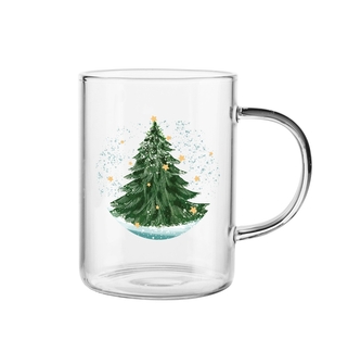 KUBEK SZKLANY BOROSILIKAT 350 ML DEK. CHOINKA