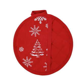 ZIMOWA CHOINKA ŁAPKA KUCHENNA ŚR. 18 CM 100% BAWEŁNA