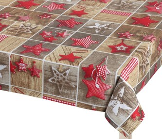 Ubrus VÁNOCE - Béžová,Červená,Bílá - 50x50 cm