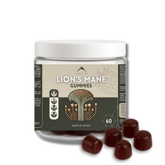 Gumové bonbóny s výtažkem z Lion´s mane s malinovou příchutí Hrotlife 60pcs