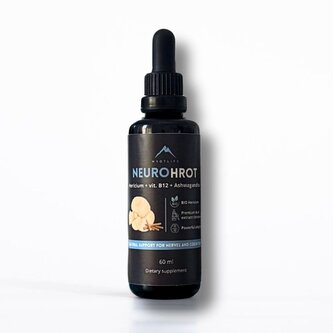 NeuroHrot tinktura Hericium + vitamín B12 + Ashwagandha Hrotlife 60ml