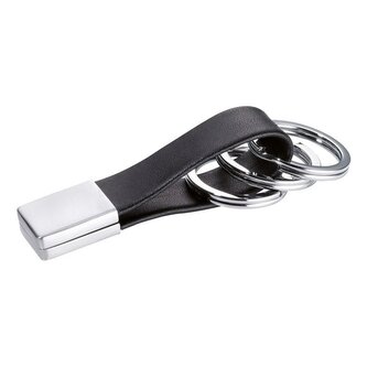 Troika klíčenka - s koženým poutkem Twister (kovová, mix barev)