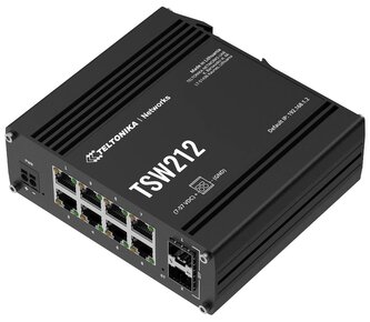 Teltonika TSW212 průmyslový L2 manažovaný switch, 8x 10/100/1000, 2x SFP, bez zdroje