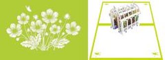 Karnet 12x18 cm + koperta POP-UP Szklarnia z kwiat