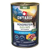 Konzerva Ontario Adult monoprotein kachní pate s dýní 400g